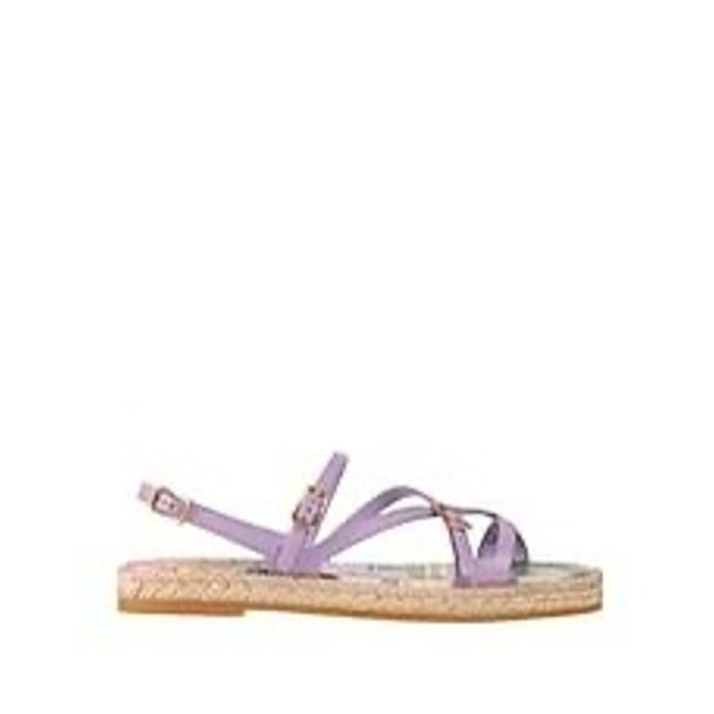 Tod’s NIB Leather and Jute Strappy Sandals in Viola Puff Size 39